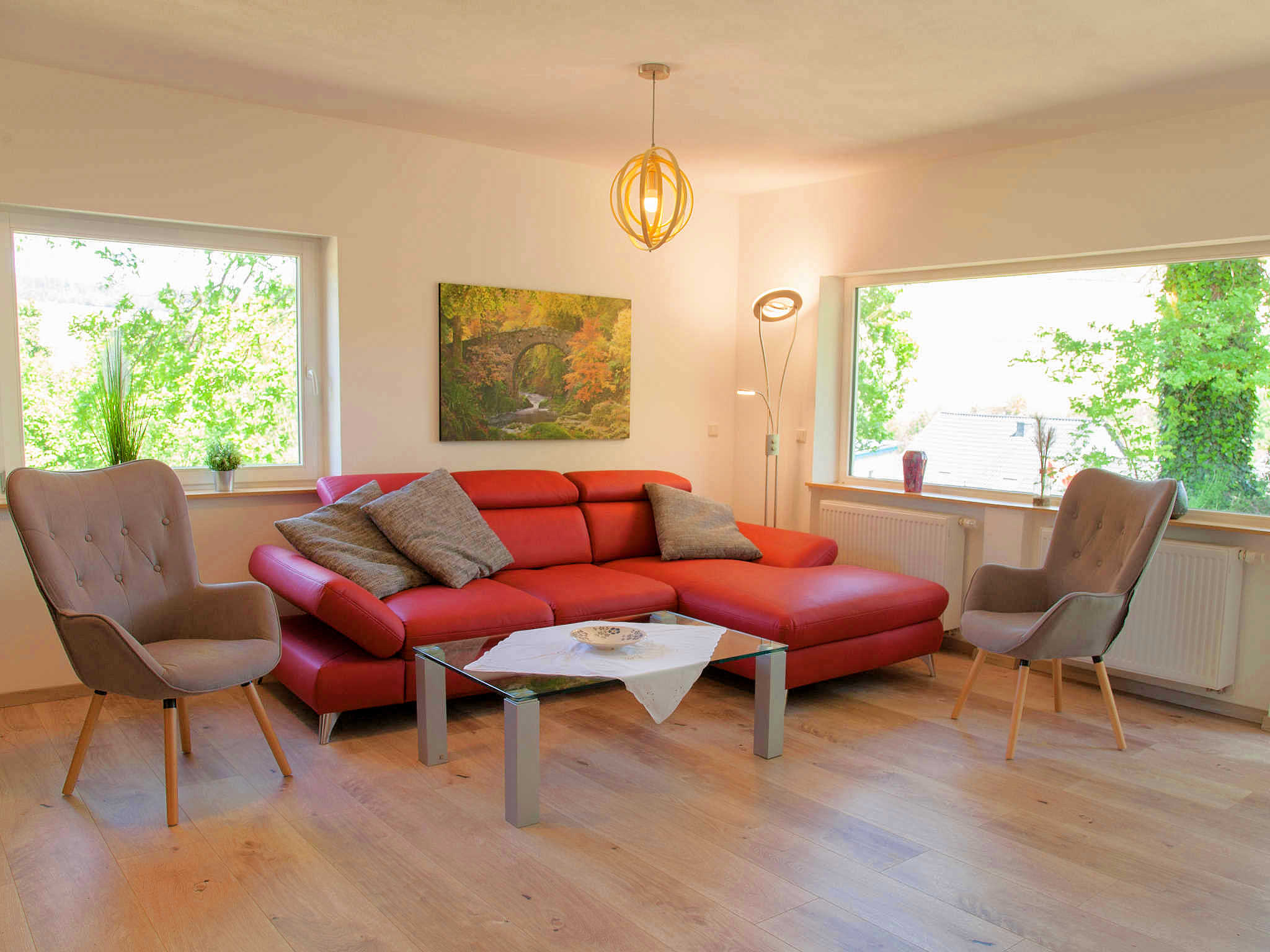 Wohnzimmer Sitzecke - Moselurlaub in Ferienhaus Maring, Kreuzberg 7, 54484 Maring-Noviand
